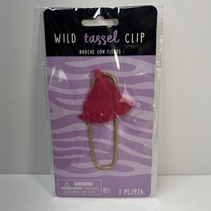 Amscan 1 Pc Jumbo Tassel Paper Clips Pink Bookmark